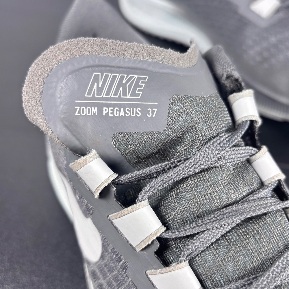 Nike Zoom Pegasus 37 Gray Mesh Running Athletic Sneakers Comfort Sporty Mens 12 - Picture 8 of 14